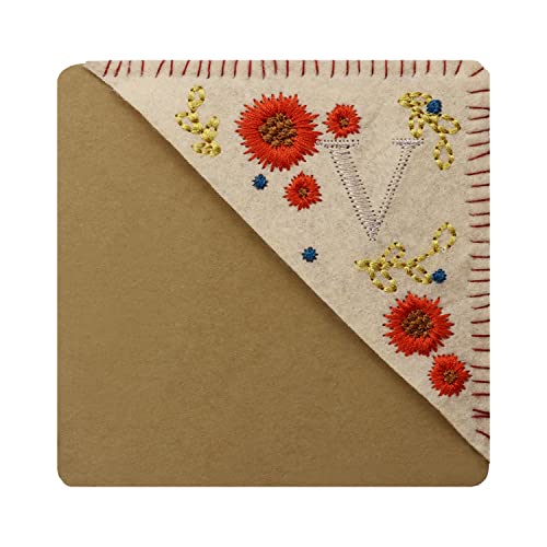Penta Angel Embroidered Corner Bookmark Felt Triangle Letter Personalized Handmade Cute Flower Page Book Marker Clip For Women Kids Student Reading Lover (V) #TOP7
