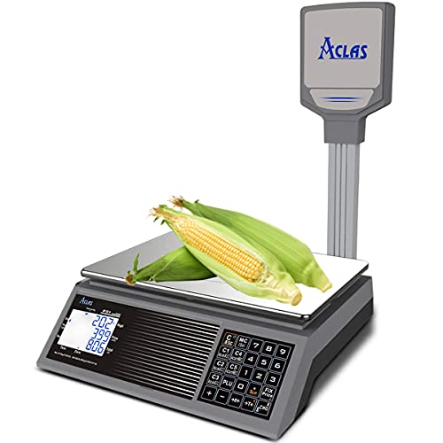 Flash Deals - 50% OFF NTEP Certified Price Computing Scale with Pole Legal for Trade Commercial Price Scale 30lb 0.01lb Commercial Retail Scales w/ LCD Dual Screen Displays for Food, Meat, Deli, Fruit Market