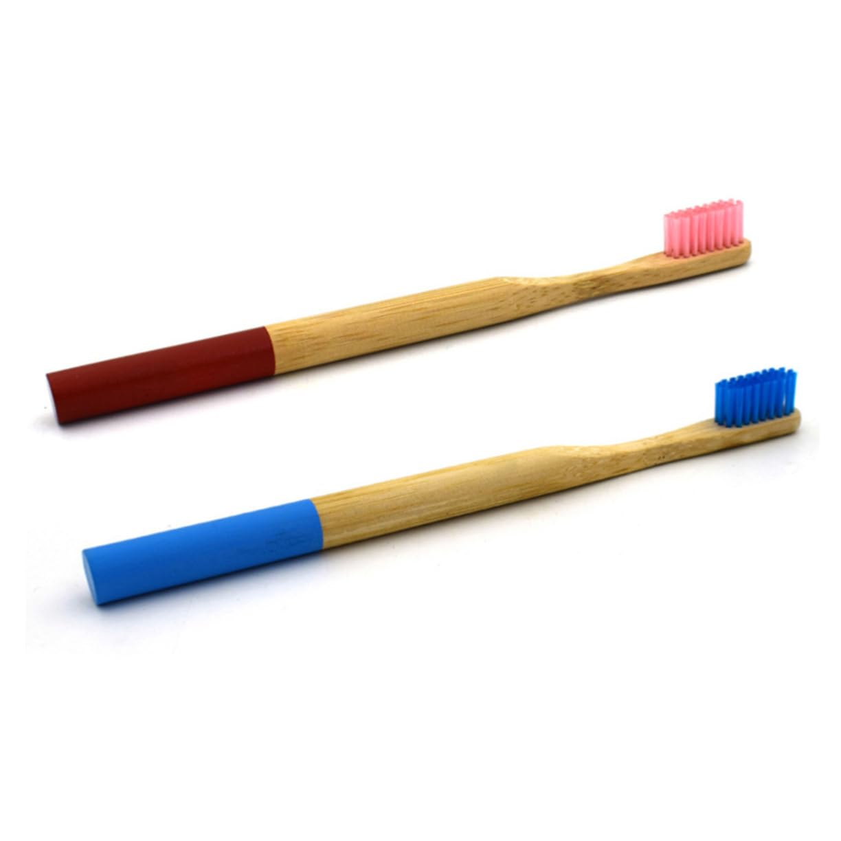 Bamboo Toothbrush Round Handle Adult Toothbrush Natural Bristle for Sustainable Oral Care Travel Friendly