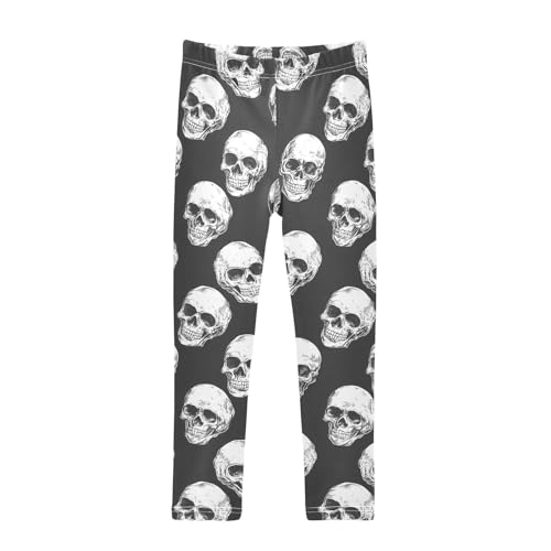 ALAZA Girls' Leggings Children's Yoga Pants Skinny Printed Dance Skeleton Comfortable 4T