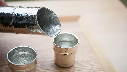 Nousaku Bamboo Sake Set - Hammerred Japanese Traditional Art Craft Paulownia Box #TOP4