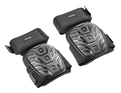 Högert Technik - Genouillères de protection LUIS noires unies (2 pièces/paquet) | Genouillères professionnelles | pour artisans professionnels et bricoleurs [chantier, jardin, carreaux]