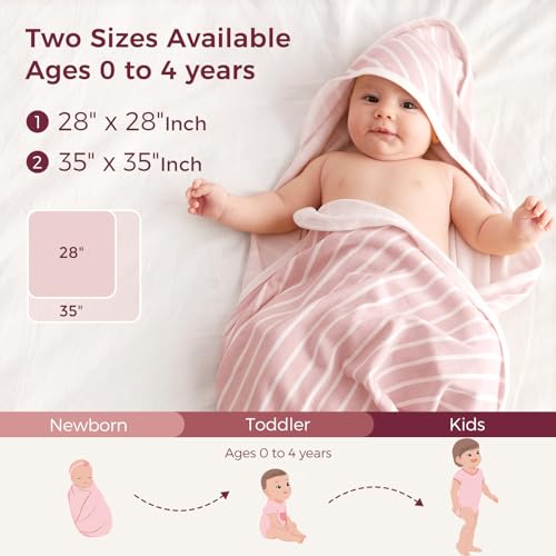 Image of Momcozy Baby Towel with Hooded - Ultra Soft & Absorbent Large Bath Towel Set for Comfort & Gentle on Baby's Skin - Shower Gift & Bath Essential & Baby Registry Search for Newborn,Infant,Toddler,Kids