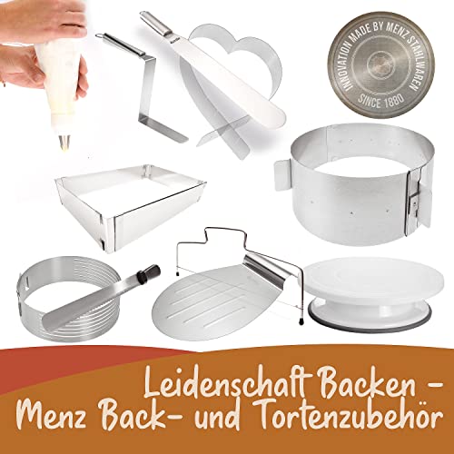 Foto von Menz Tortenring verstellbar hoch - Edelstahl Backring verstellbar 16-30 cm - Funktionale Tortenform für die Zubereitung von Kuchen und Torten