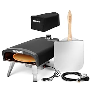 Outdoor Gas Pizza Oven with Automatic Rotating Pizza Stone – 14 Inch Portable Propane Pizza Ovens for Outside – Professional Pizza Grilling Stove for Outdoor Kitchen – Global Patent