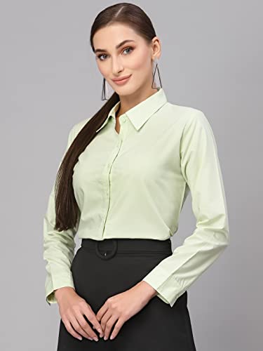 Image of Style Quotient Women Solid Polycotton Regular Formal Shirt