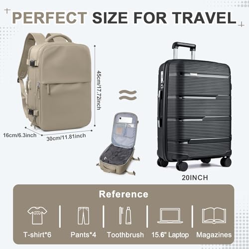 Image of Vacuum Travel Backpack with Pump for Women Men, Carry on Air Backpack for Flight Approved, Personal Item Luggage Backpacks Tiktok Backpacks - Coffee