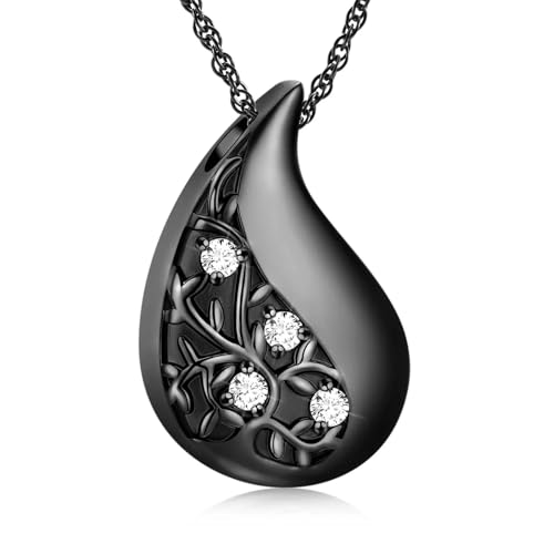 Bijoux de crémation haut de gamme avec pendentif commémoratif Arbre de Vie en forme de larme