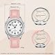 Sprechende Uhr, Funkwellen Steuerung, Sprachansage von Uhrzeit/Datum/Alarm, Stundenansage, Kein Aufladen nötig, Keine App erforderlich, Geeignet für Senioren/Sehbehinderte, TU-0901 (Rosa, Damen)