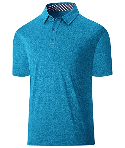 Scodi Polo Shirts For Men Casual Short Sleeve Golf Polo Athletic Daily Collared Shirt Tennis T-Shirt 017-3-Aqueblue Xl #TOP1