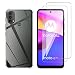 TUTUO [1+2 Stück] Kompatibel mit Motorola Moto E40 Hülle + Schutzfolie, Crystal Clear Stoßdämpfende Slim Silikon TPU Schutzhülle, Blasenfrei Anti-Kratzt HD 9H Härte Displayschutzfolie