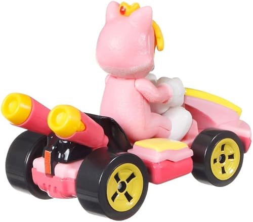 Miniatura 3 de Hot Wheels Mario Kart Cat Peach Kart estándar Rosa
