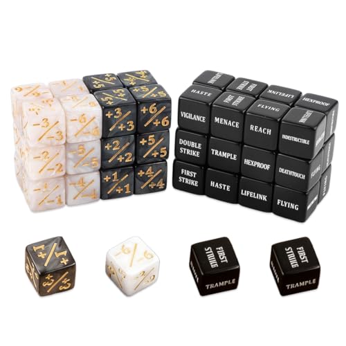 OUDQFCJ 48 dados contadores de acrílico con bolsa de terciopelo, dados de habilidad para MTG TCG juegos de cartas, accesorios para fiestas y juegos