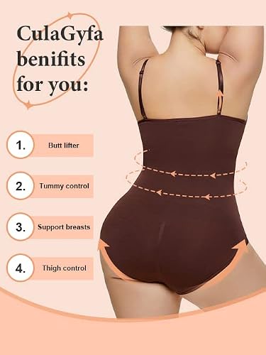 Culagyfa Tummy Control Shapewear Bodysuit For Women, 3 Pack One Piece Ribbed Plus Size Sexy Body Suits Shaper Wear Bodysuits #TOP3