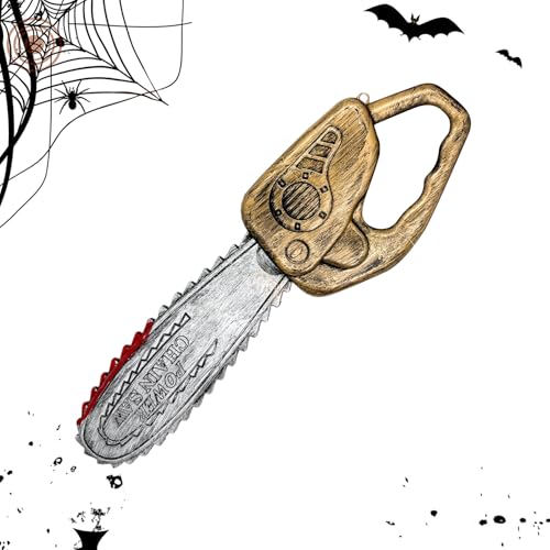 フェイクチェーンソー - プロップチェーンソー |ハロウィンブラッディラスティフェイクチェーンソーおもちゃ、ステージショー、コスプレ、庭の装飾、屋外の怖いいたずら活動用の軽量コスチュームアクセサリー