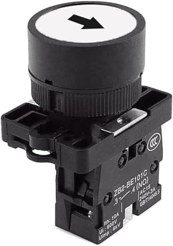 Bouton de démarrage et d'arrêt XB2 22mm avec flèche interrupteur auto-réinitialisant blanc