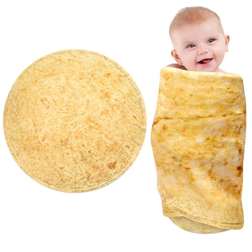 Funny Tortilla Swaddle Blanket - Soft Flannel Wearable Wrap for Newborn to 9 Months, Perfect for Baby Shower Gifts