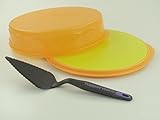 Original Tupperware TUPPERWARE Junge Welle Kuchenform orange Torty+Tortenheber +SchneidRunde limette