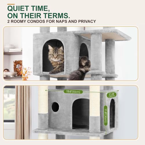 Image of Globlazer Cat Tree for Large Adult Cats, Heavy Duty Indoor Cat Tower, F74B
