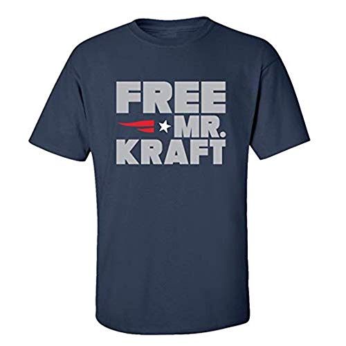Camiseta de manga curta adulta divertida Free Mr. Kraft, Azul marino, Small