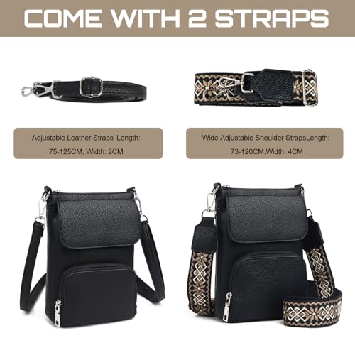 Eslcorri Small Crossbody Bags for Women Leather Cell Phone Purse Multi Pocket Wallet Shoulder Handbag with Card Slots4