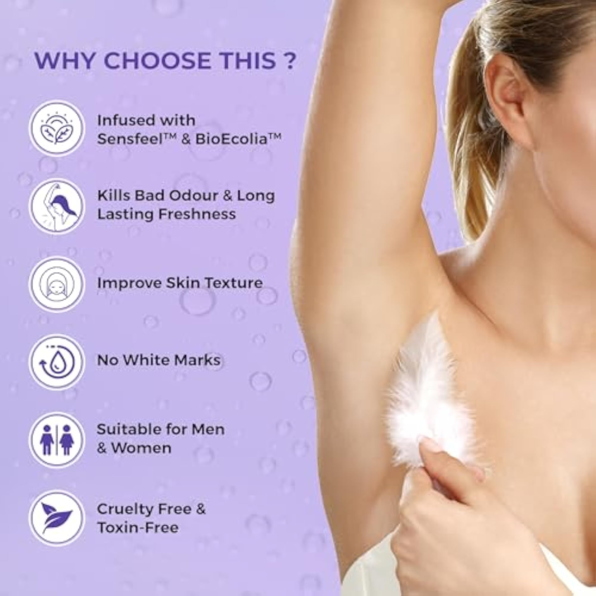 Indulge Underarm Roll-On Deo Serum for Women, Alcohol-Free