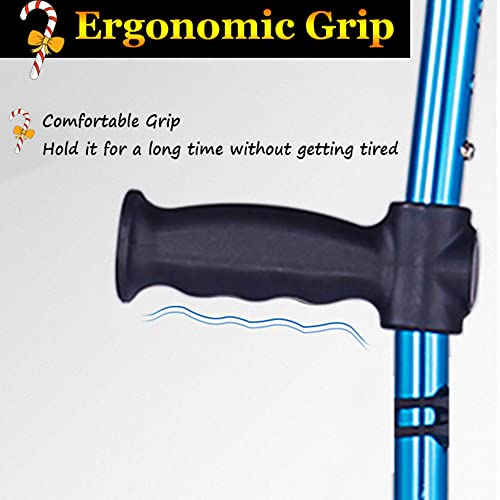 Muletas de antebrazo,Muletas plegables para adultos,Muletas ergonómicas para caminar,10 paradas de altura ajustable,Puntas de goma antideslizantes,Unisex