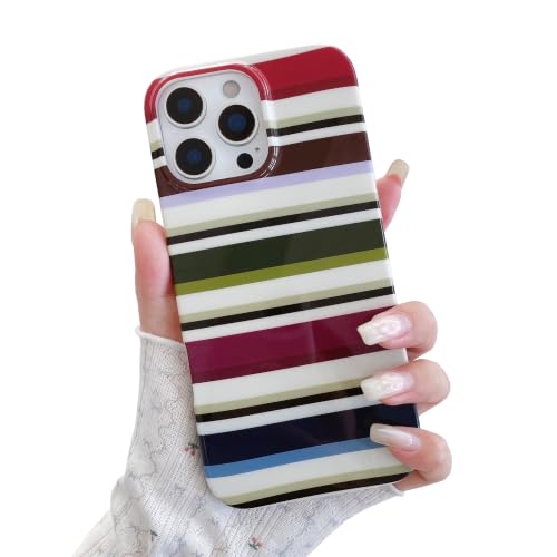 Coque de protection iPhone 16 Pro rayures colorées contre les chocs