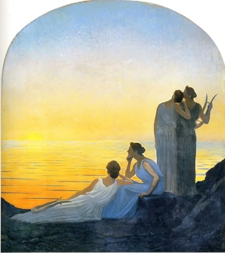 Art tableau soir antique Alphonse Osbert pour habiller un grand mur vide 60x90