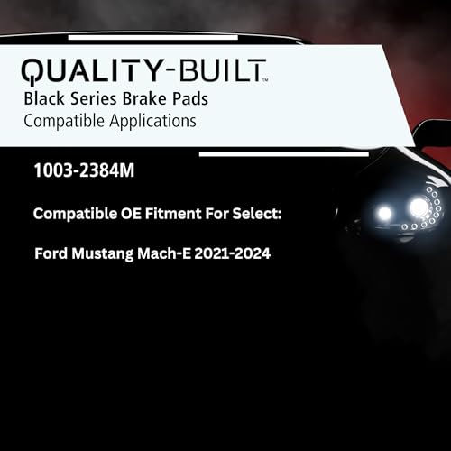 Image of QUALITY-BUILT Rear Semi-Metallic Brake Pads, Black Series 1003-2384M, Compatible with 2021-2024 Ford Mustang Mach-E