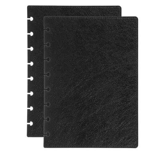 Couverture carnet à disques A5 noir planificateur bureau cuir souple