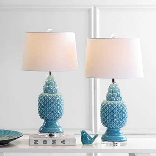 SAFAVIEH Lighting Collection Blakely Farmhouse Blue Pineapple 28-inch Bedroom Living Room Home Office Desk…