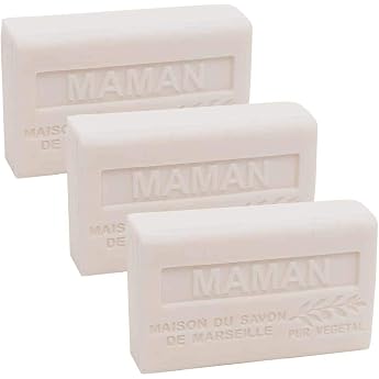 Savon De Marseille - French Soap with Organic Shea Butter - Nut Fragrance - Suitable for All Skin Types - 125 g Bars - Set of 3