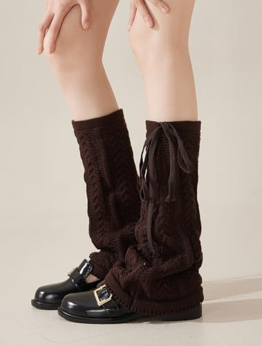 Image of YELAIVP Women's Leg Warmers Knit Kawaii Y2K Harajuku Leg Warmers with Adjustable String for Women Lolita Accessories