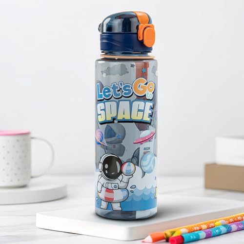 Image of BAYBEE Space 700ml Sipper Bottle for Kids, Anti-Spill Sippy Water Bottle- BPA Free |Sippy Cup, Baby Bottle Sippers | Sipper Water Bottle for Kids Infants & Toddlers 6 Months to 9 Years (Blue)