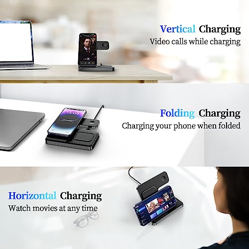 Wireless Charging Station,Xevenox 15W Fast 3 In 1 Charging Station Compatible With Iphone 14/13/12/11(Pro, Pro Max)/Xs/Xr/Xs/X/8(Plus),Iwatch 8/7/6/Se/5/4/3/2,Airpods 3/2/Pro… (Black) #TOP5