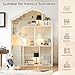 YFDZONE Dollhouse Bookshelf, Wooden Kids Bookshelve Children Doll House Toy Storage 3-Tier Bookcase for Books Gift for Girls Ages 3-7+