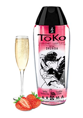 TOKO Shunga Lubricante, Aroma de Fresas con Champagne, Transparente - 165 ml