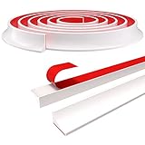New Collapsible Shower Threshold Water Dam, Self Adhesive Silicone Waterproof Barrier Bathroom and Kitchen Water Strip Dam Shower Guard for Dry And Wet Separation Caulk Seal Strip Edge Trim(White)
