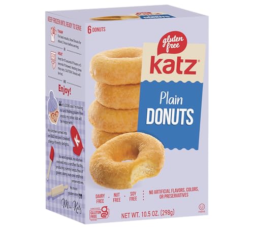 Katz Gluten Free Plain Donuts. Ready to Finish, Free of Soy, Sesame, Dairy, and Nuts. Kosher 10.5oz...