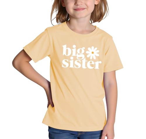 Image of Big Sister Shirt Baby Girl Announcement Toddler Shirts Sibling Reveal Short Sleeve Cute Tee