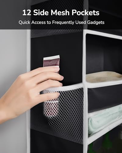 Image of ULG 2Pack-Over The Door Organizer with 6 Large Pockets 12 Side Pockets Door Hanging Organizer Black Door Hanging