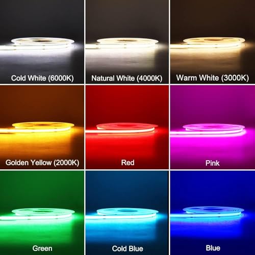 MALIIGAZA COB LED Strip Light, 8mm 16.4ft High Bright Tape Light 24V Yellow by MALIIGAZA - Used condition - Image 7