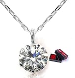 PLUSTER ダイヤモンド ネックレス 一粒 K10 ゴールド (GINGER掲載 本物 0.15ct) 金属アレルギー対応 ホワイトゴールド チェーン 40cm(フラワーボックスセット)/ レディース メンズ ジュエリー アクセサリー 誕生日 クリスマス プレゼント