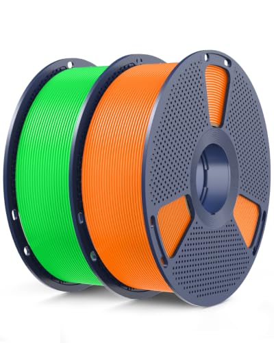 Image of SUNLU 2KG Glow in the Dark PLA Filament 1.75mm, Glow Green+Glow Orange