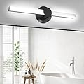 NOVELUX LED Bathroom Vanity Light Fixtures, Matte Black Modern Vanity Lights for Mirror, Flexible Cool White 5000K 20 inch, Dimmable Mirror Lights for Makeup Vanity Table & Bathroom Mirror - ETL CERT