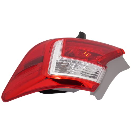 Evan Fischer Passenger Side Outer Tail Light Lamp Assembly Compatible With 2012-2014 Toyota Camry Red And Clear Lens With Bulb #TOP3