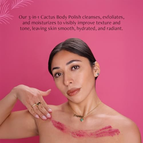 Image of Nopalera Hibiscus Cactus Flower Exfoliant - Exfoliating Face & Body Scrub, 3-in-1 Cleanser, Exfoliator, & Moisturizer, Vegan, Cruelty-Free, Natural Floral Scent, Dye Free, 6 oz.