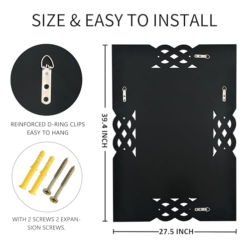 Image of Bathroom Vanity Mirrors for Over Sink, 28x39 Inche Bedroom Mirrors for Wall, Wall Mirrors Decorative for Living Room, Decorative Mirror for Decor, Entryway Wall-Mounted Mirror