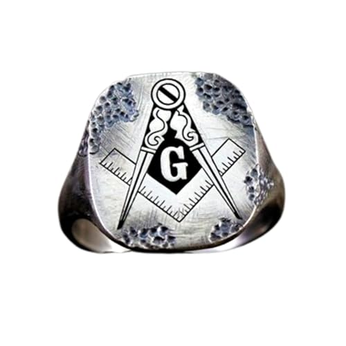 Bague maçonnique argent chevalière rectangulaire taille 5 à 12.5